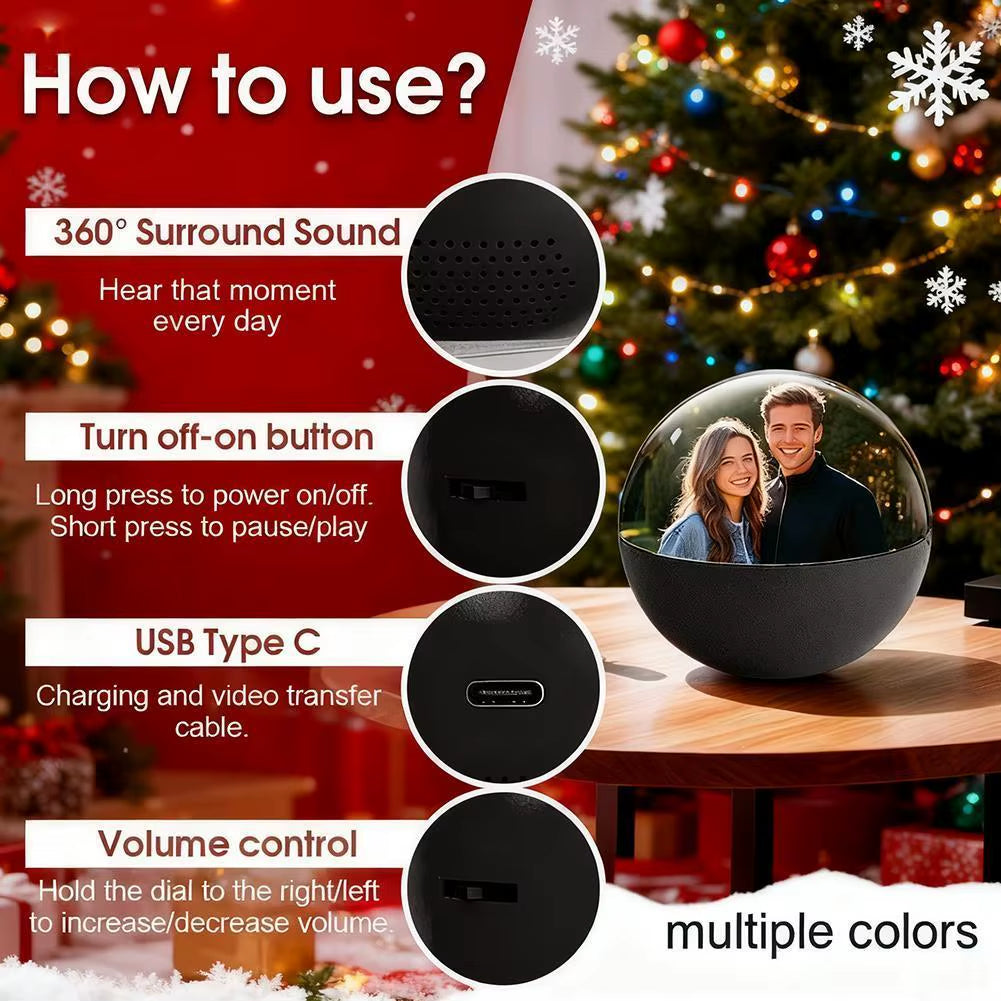 3D Crystal Ball Video Player Audio Video Display Electronic Ball Memory Ball Birthday Gift Souvenir for Family and Friends