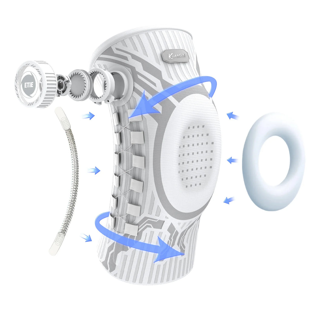 Smart Knob Knee Brace with Patella Gel Pad and Lateral Stabilizer, Compression Knee Brace for Exercise (Single), Kmh752