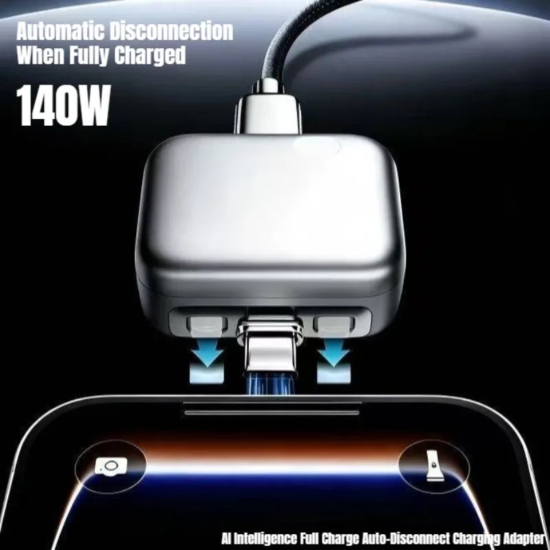 LoopLyfe 140W Physical-Disconnect Battery Guard, Auto & Self-Eject Charger, Smart Auto-Stop Charging Accessory for Phones Laptops Tablets