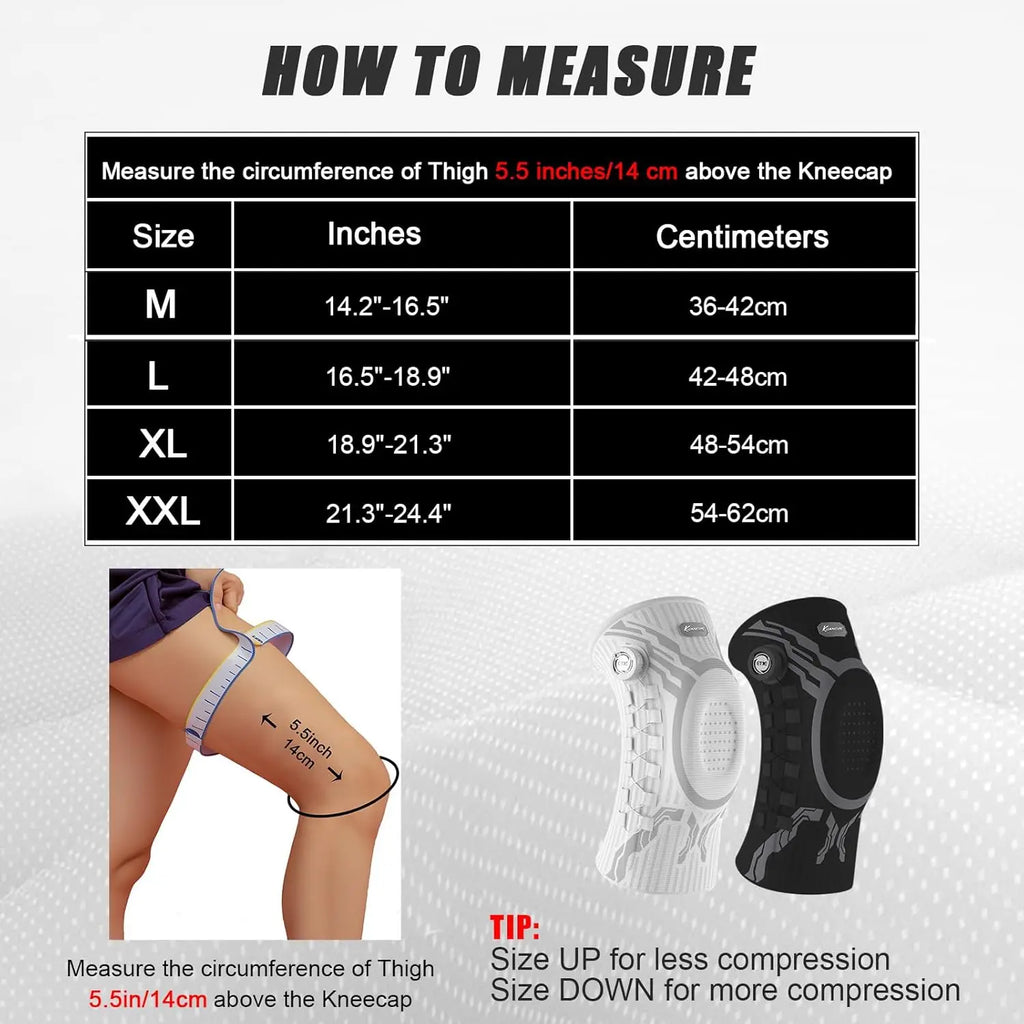 Smart Knob Knee Brace with Patella Gel Pad and Lateral Stabilizer, Compression Knee Brace for Exercise (Single), Kmh752