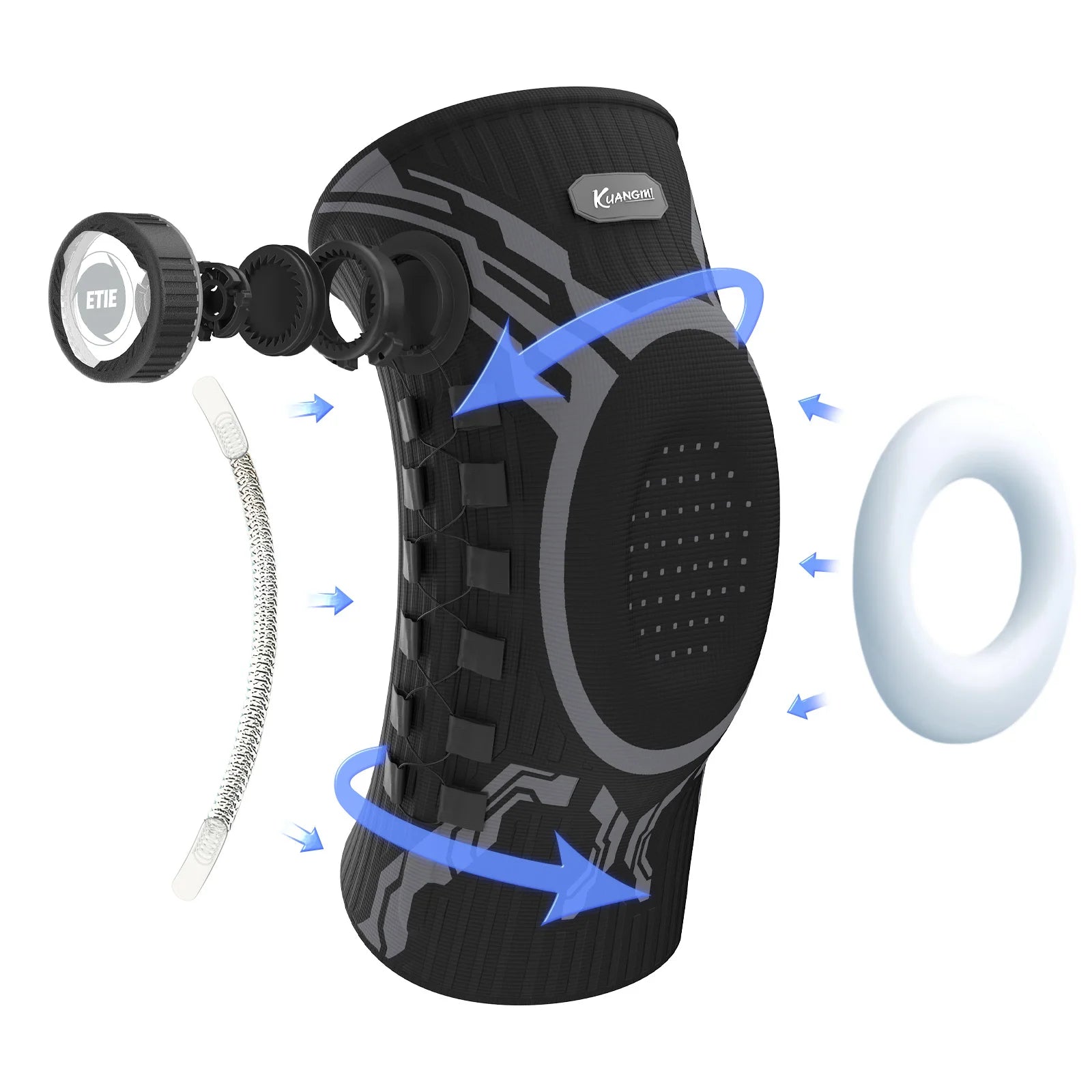 Smart Knob Knee Brace with Patella Gel Pad and Lateral Stabilizer, Compression Knee Brace for Exercise (Single), Kmh752
