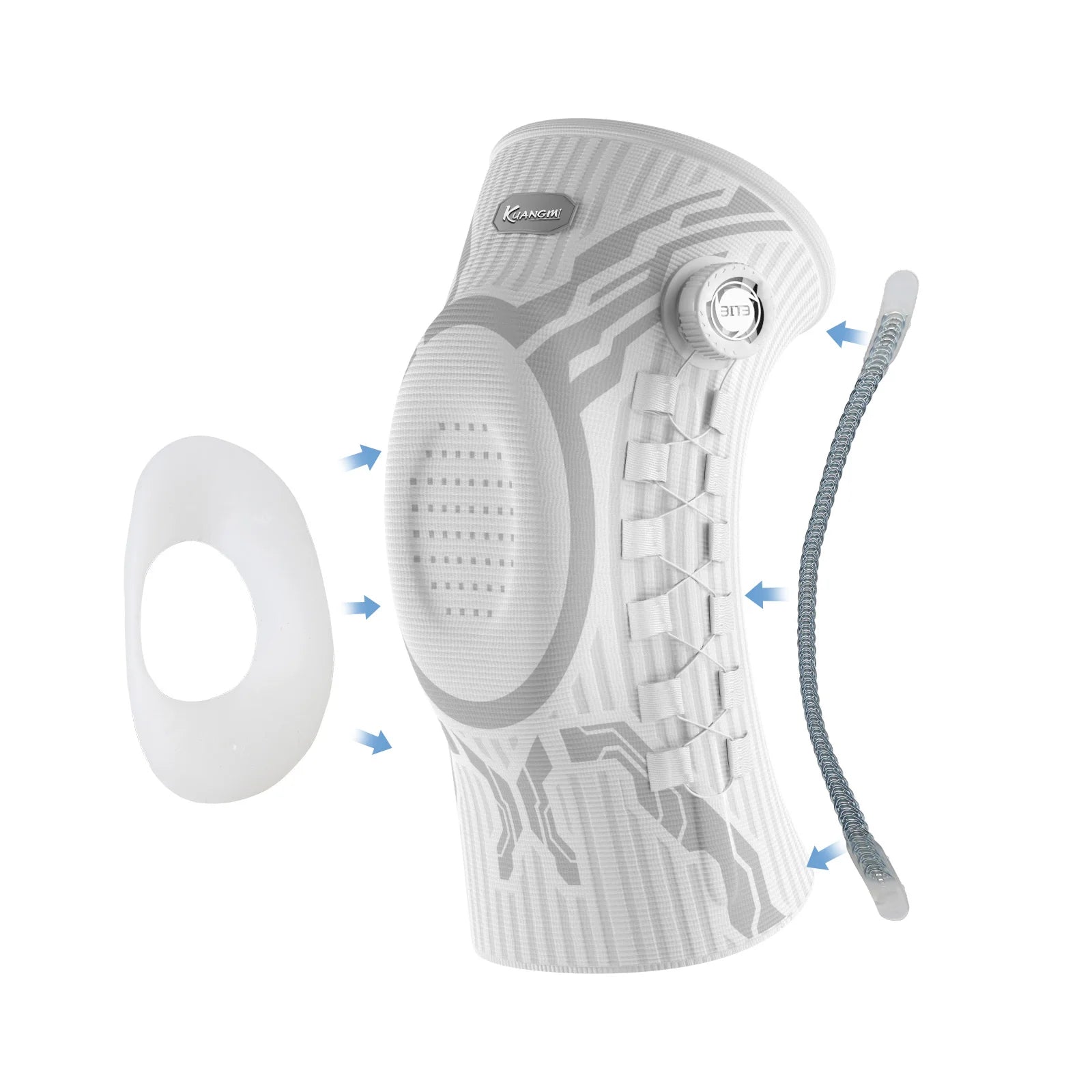 Smart Knob Knee Brace with Patella Gel Pad and Lateral Stabilizer, Compression Knee Brace for Exercise (Single), Kmh752