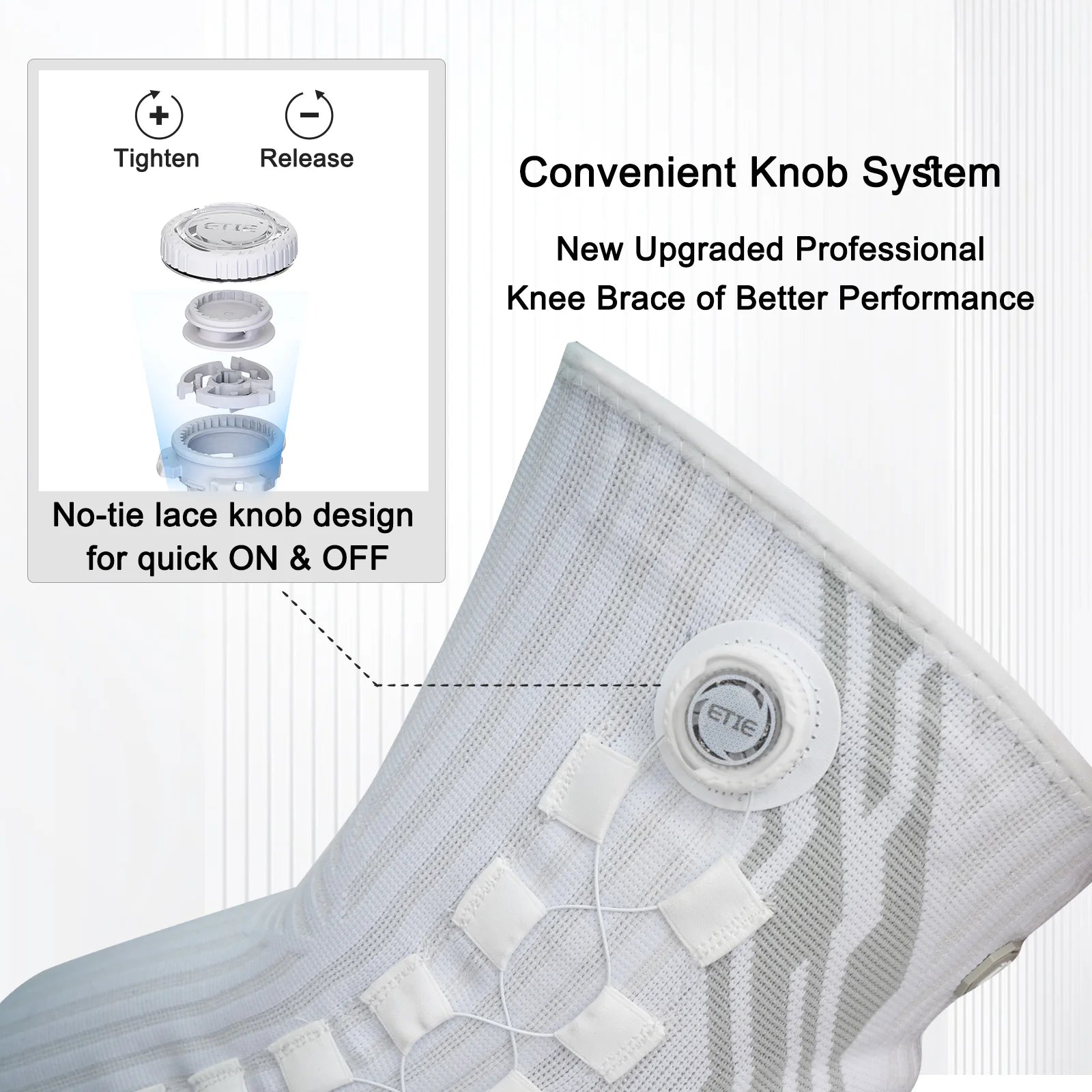 Smart Knob Knee Brace with Patella Gel Pad and Lateral Stabilizer, Compression Knee Brace for Exercise (Single), Kmh752