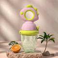 Dinosaur Rotate Push-Type Baby Fruit Feeder, Silicone Fresh Food Feeder, Kids Feeding Tool