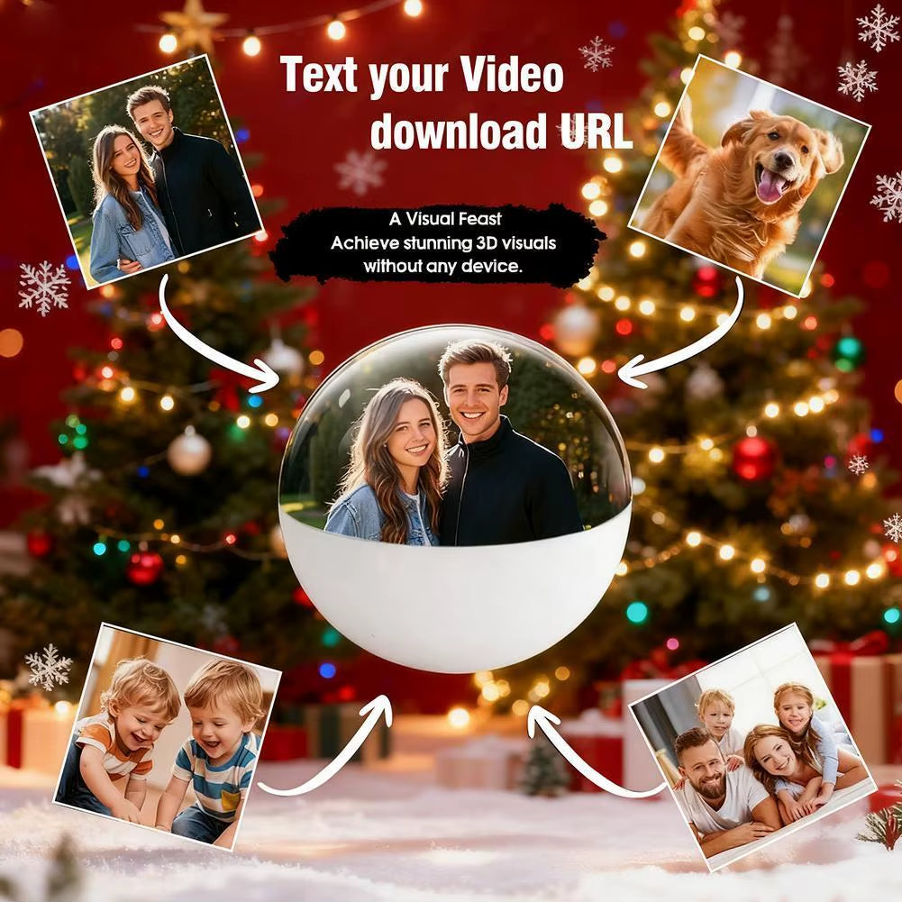 3D Crystal Ball Video Player Audio Video Display Electronic Ball Memory Ball Birthday Gift Souvenir for Family and Friends