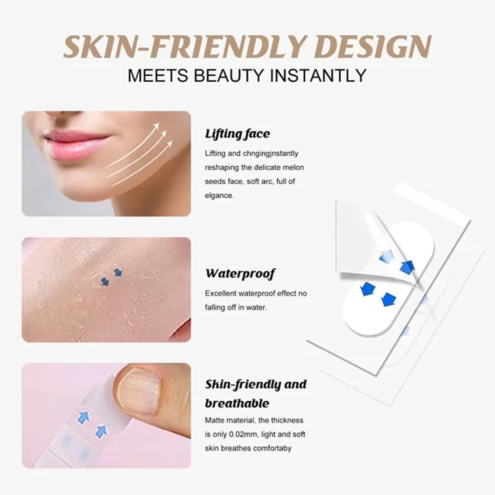 40/80Pcs Lifting Face Stickers Invisible Transparent Thin Face Patche Lift Tools V-Shape Face Wrinkle Sagging Skin Adhesive Tape