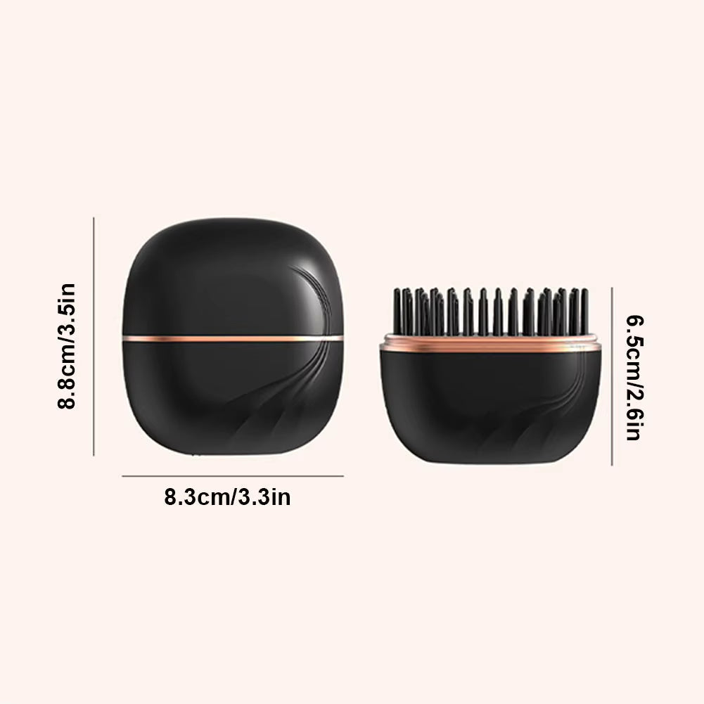 Electric Heating Hair Straightener Brush Portable Mini Hair Straightener 3 Temperature Hot Hair Comb Anti-Scald for Men & Women